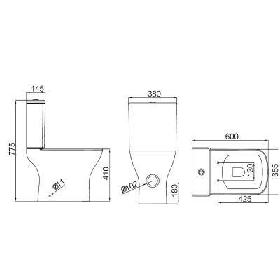 Унитаз безободковый AZ-8353 Iris с сиденьем микролифт Azario фото в интернет-магазине Русалия