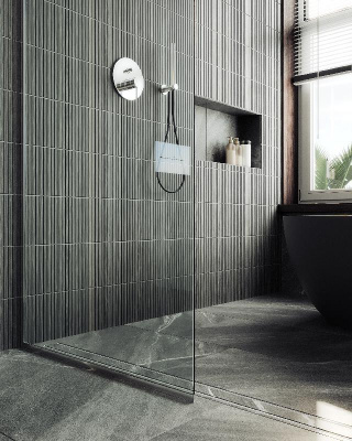 Душевая перегородка в узком  профиле 1950*790 Стекло 8 мм Бесцветное MGD-695-5у Maybah Glass фото в интернет-магазине Русалия