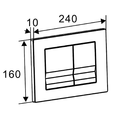 Кнопка смыва AZARIO NEW двойная, пластик, черный матовый (AZ-001.04) фото в интернет-магазине Русалия