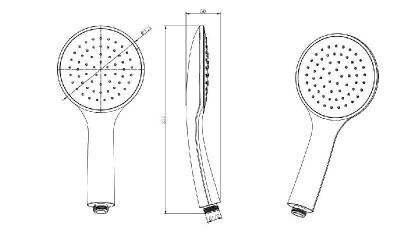 Ручной душ 1jet AQUATEK, матовый черный AQ2001MB фото в интернет-магазине Русалия
