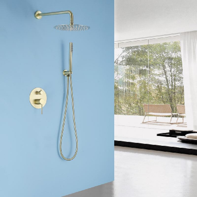 Душевая система ABBER Emotion AF8818G скрытого монтажа без излива, золото матовое фото в интернет-магазине Русалия