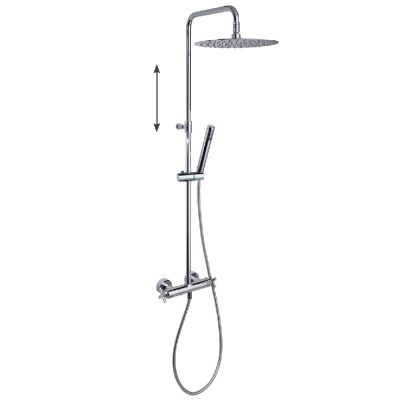 Душевая термостатическая система вентельная наружнего монтажа с телескопическим тропическим душем и душевым комплектом RS-CROSS 625402RM300 Ramon Soler фото в интернет-магазине Русалия