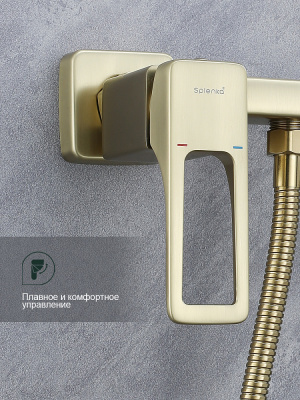 Гигиенический душ со смесителем Splenka S55.51.03, золотой сатин фото в интернет-магазине Русалия