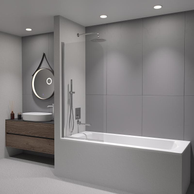 Шторка на ванну RGW SC-109 800, стекло прозрачное, профиль хром фото в интернет-магазине Русалия