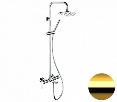 Душевая система с изливом Remer Class Line L34X7MMM20DO, золото глянцевое фото в интернет-магазине Русалия