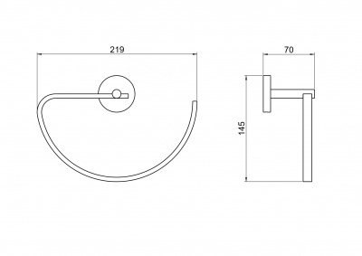 Полотенцедержатель овальный AQUATEK, матовый черный AQ4621MB БЕТТА фото в интернет-магазине Русалия