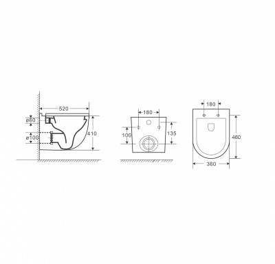 Унитаз подвесной безободковый с сиденьем микролифт GR-4483SQ tornado Grossman фото в интернет-магазине Русалия