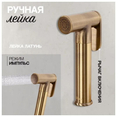 Гигиенический душ со смесителем встраиваемый Hansberge H3099BR, бронза фото в интернет-магазине Русалия