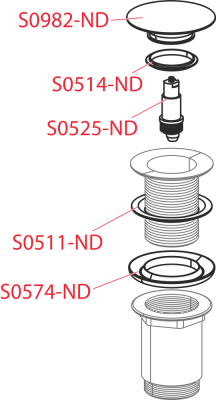 Донный клапан для раковины без перелива А395 AlcaPlast фото в интернет-магазине Русалия