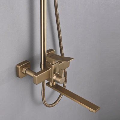 Душевая система Shevanik S6136G, золотой сатин фото в интернет-магазине Русалия