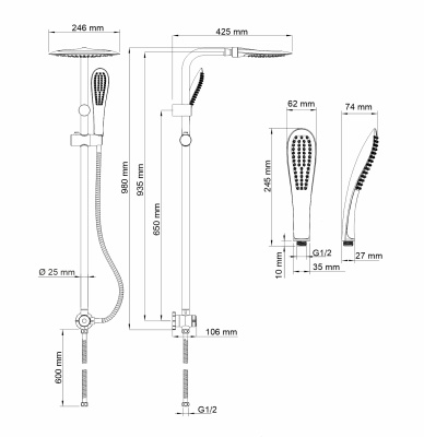 A045 Душевой комплект Wasserkraft фото в интернет-магазине Русалия