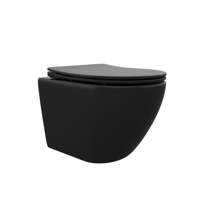 Унитаз TICINO Aria MB подвесной безободковый черный матовый, ТЕРМООБЖИГ (не плёнка) CT8918 Ceruttispa (485х365х350) фото в интернет-магазине Русалия