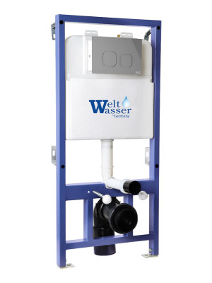 BAMBERG 525 CR Инсталляция для унитаза. Черная кнопка WeltWasser фото в интернет-магазине Русалия