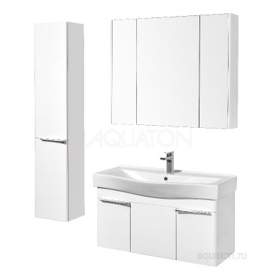 Зеркальный шкаф AQUATON Беверли 100 белый 1A237202BV010 фото в интернет-магазине Русалия