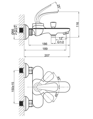Смеситель для ванны DK Venice Gondola (DA1023241) фото в интернет-магазине Русалия