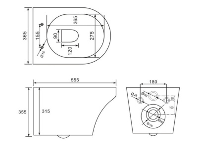 FRANZ D RIMLESS Безободковый подвесной унитаз EWC700-124W CHARUS фото в интернет-магазине Русалия