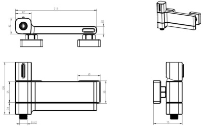 Смеситель для ванны ESKO "Abu Dhabi" без аксессуаров (ABU54) фото в интернет-магазине Русалия