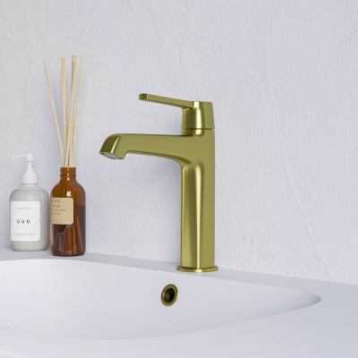 Смеситель для раковины SP-301G брашированное золото RGW фото в интернет-магазине Русалия