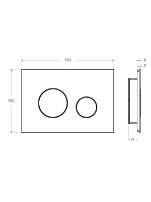 Кнопка смыва CEZARES LUX-GB-BIO-C Белый глянцевый/белый матовый фото в интернет-магазине Русалия