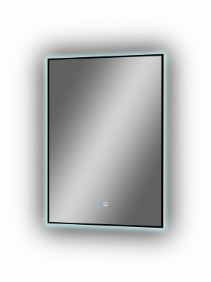 Зеркало с подсветкой Amer 500x700 черная краска, открытая подсветка, антизапотевание ЗЛП2272 Continent фото в интернет-магазине Русалия