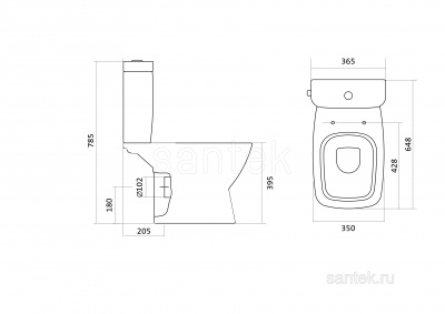 Унитаз - компакт с сиденьем микролифт Нео 1WH302194 Сантек фото в интернет-магазине Русалия