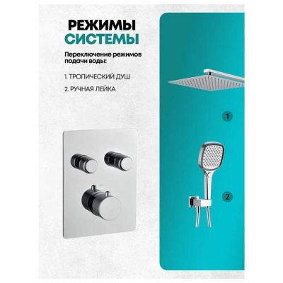 Душевая система встраиваемая (без излива) Grocenberg GB5040CR, хром фото в интернет-магазине Русалия