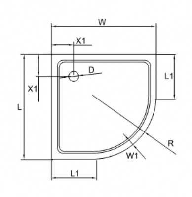 Душевой поддон 90х90 TRAY-A-R-90-550-15-W0 Cezares фото в интернет-магазине Русалия