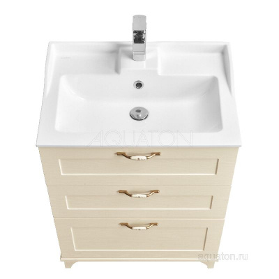 Тумба под раковину AQUATON Леон 65 Н дуб бежевый 1A194601LBPR0 фото в интернет-магазине Русалия