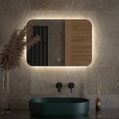 Зеркало  с LED-подсветкой настенное OPTI DEFESTO 70x50 см, DF 2804SH фото в интернет-магазине Русалия