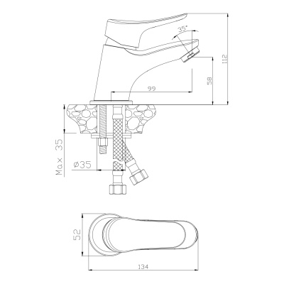 Смеситель OLIVE'S для раковины ARRIBA (09100AR) фото в интернет-магазине Русалия
