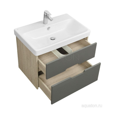 Тумба под раковину AQUATON Оливия 70 грей, дуб ойстер 1A254301OLUG0 фото в интернет-магазине Русалия