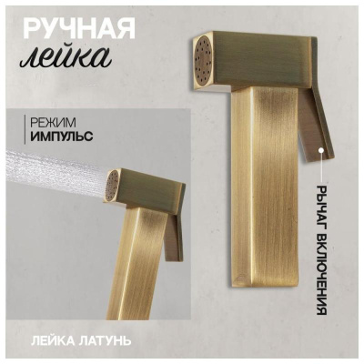 Гигиенический душ со смесителем встраиваемый Hansberge H3077BR, бронза фото в интернет-магазине Русалия