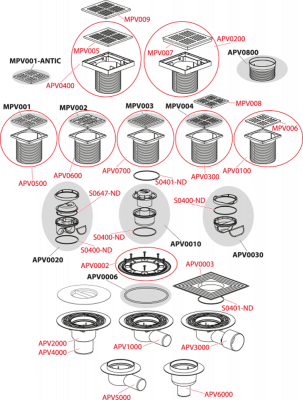 Трап с решеткой  с фланцем APV3344 Alcaplast фото в интернет-магазине Русалия