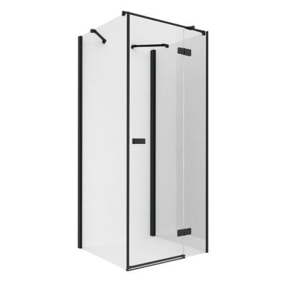 Душевое ограждение NEW TRENDY REFLEXA BLACK R 110x70x200 EXK-5034 (черный) фото в интернет-магазине Русалия