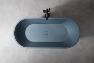 Ванна из искусственного камня ABBER Frankfurt AM9941G серая матовая 170х75х60 см фото в интернет-магазине Русалия