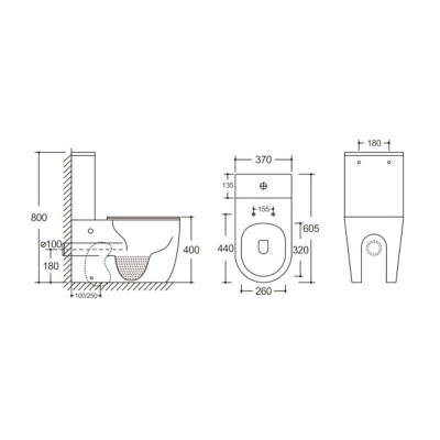 Унитаз ORLTER напольный безободковый белый Ceruttispa CT9867 (605х370х800) фото в интернет-магазине Русалия