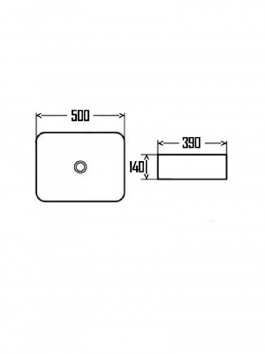 AQM5010 Раковина накладная прямоугольная, цвет белый матовый. 500x390x140 фото в интернет-магазине Русалия