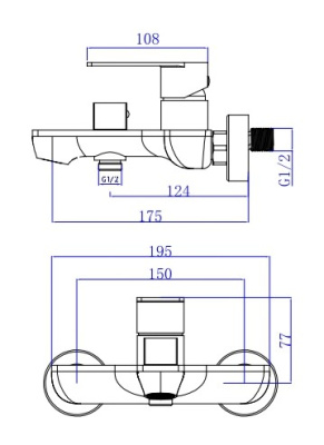 Смеситель ESKO "Ekaterinburg" для ванны, с аксессуарами (EK54) фото в интернет-магазине Русалия