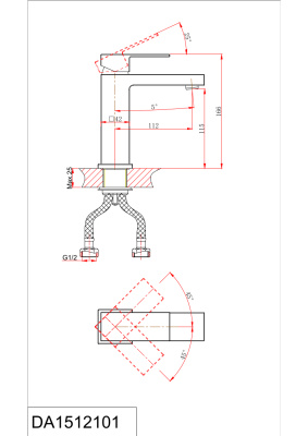 Смеситель D&K для раковины Bayern.Liszt (DA1512105) фото в интернет-магазине Русалия