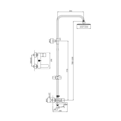 Душевая система Haiba черный (HB24816-7) фото в интернет-магазине Русалия