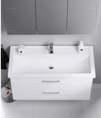 Подвесная тумба 100 Manchester белый MAN01102 + умывальник Фостер 1000 4640021065204 Aqwella фото в интернет-магазине Русалия