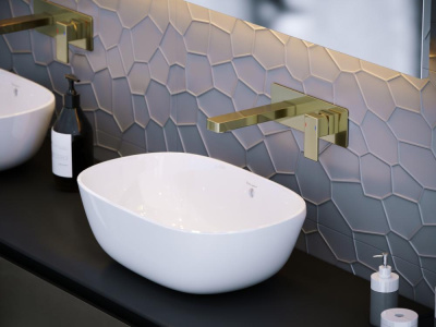 Смеситель для раковины встроенный Timo Selene золото матовое (2071/17SM) фото в интернет-магазине Русалия