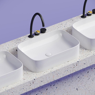 Умывальник чаша накладная прямоугольная Element 605*380*150мм CN6053 Ceramica Nova фото в интернет-магазине Русалия