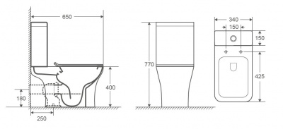 Унитаз безободковый AZ-1038A N Fretta Square с сиденьем микролифт Azario фото в интернет-магазине Русалия