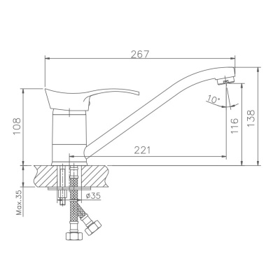 Смеситель для кухни Haiba (HB4401) фото в интернет-магазине Русалия