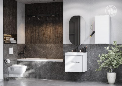 Тумба под раковину AQUATON Оливия 55 белый матовый 1A254201OL010 фото в интернет-магазине Русалия