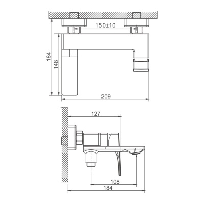 Смеситель для ванны с душем BELZ B60709 хром, латунь, с поворотным изливом, современный фото в интернет-магазине Русалия