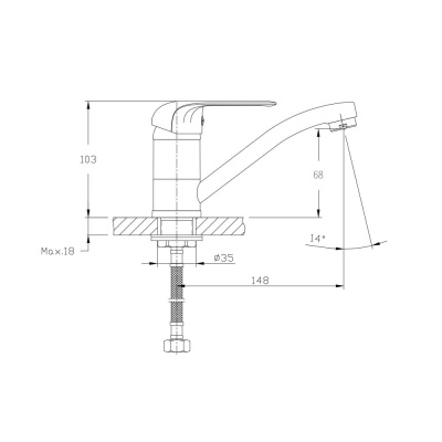 Смеситель для кухонной мойки RUSH Fiji (FI1835-26) фото в интернет-магазине Русалия
