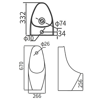 Писсуар ARROW AN639 подвесной фото в интернет-магазине Русалия
