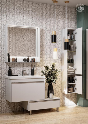 Тумба под раковину AQUATON Капри 80 белый глянец 1A230201KP010 фото в интернет-магазине Русалия